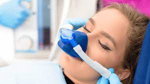 patient undergoing nitrous oxide dental sedation